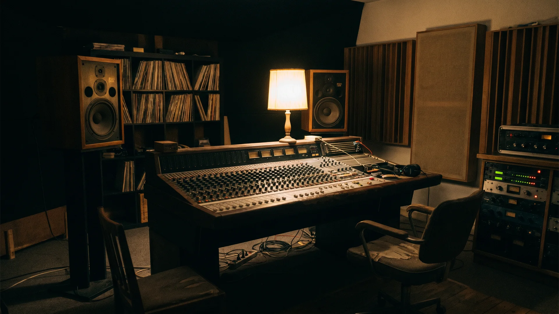 EchoVira mastering control room — calibrated monitoring environment